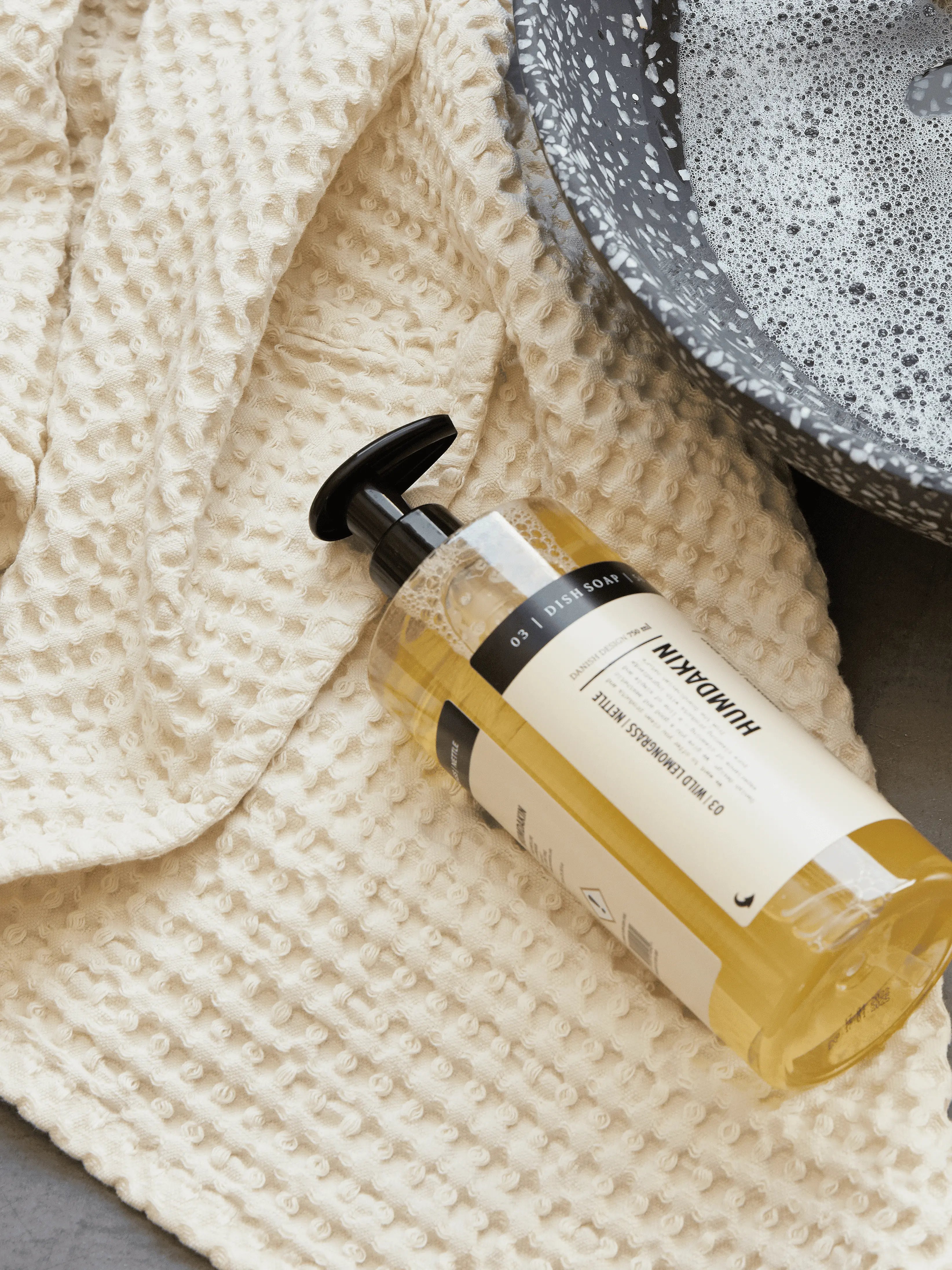 HUMDAKIN Vaflet Badehåndklæde Organic Textiles 029 Shell